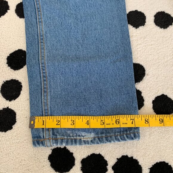 Vintage 90s LA Blues Mom Jeans 16 High Rise Faded Distressed Denim Tapered Leg - Picture 12 of 13